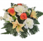 Kompozycja żałobna sztuczne goździki, róże, storczyki, lilie i dodatki 30cm x 20cm