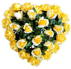 Artificial Wreath Heart Shaped with Roses 40cm x 40cm