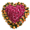 Schöne Trauerkranz "Herz -formig" mit Künstlichen Rosen 80cm x 80cm