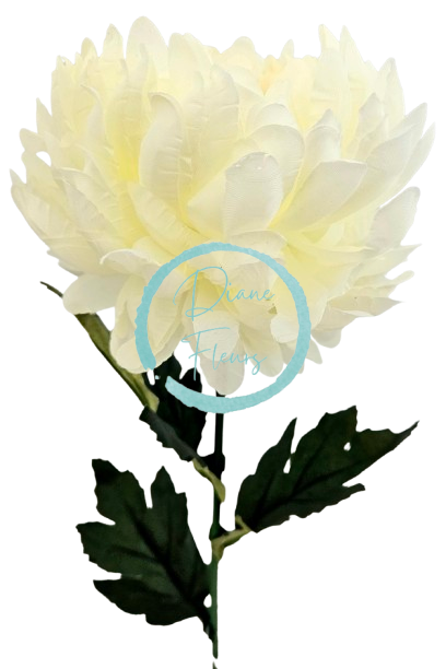Nová Chryzantéma kusová na stonke Exclusive krémová 70cm umelá