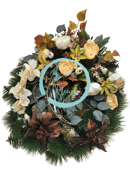 Artificial Pine Wreath Exclusive Peonies & Lilies & Gladiolus & Accessories Ø 70cm