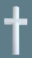 3D cross ornament made of recyclable plastic 10cm x 5cm