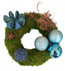 Christmas moss wreath decorated Christmas balls and Accessories 20cm