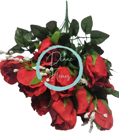 Bukiet róż czerwony "12" 45cm sztuczny