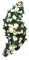 Temetési koszorú mesterséges lbazsarózsa, kardvirág, százszorszép 100cm x 35cm fehér, zöld, krém