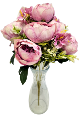 Exclusive Pivonky Peonie kytica 50cm umelá ružová