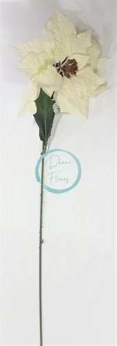 Poinsettia Poinzercia Vianočná ruža 73cm krémová umelá