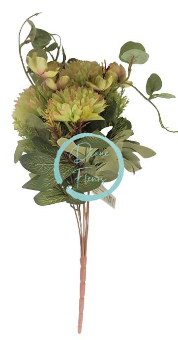 Chryzantémy kytica "7" 40cm zelená umelá
