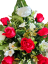 Trauergesteck aus künstliche Pfingstrosen, Rosen, Eukalyptus und Accessoires, 70cm x 42cm x 44cm AS1073