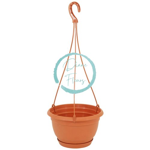 Hanging plastic flowerpot 27cm x 16cm / 4,5l Terracotta
