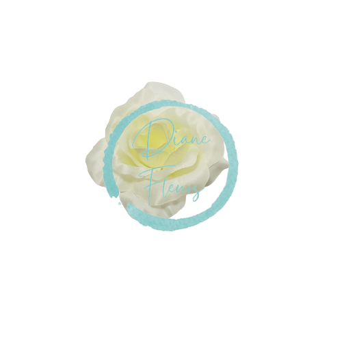 Růže hlava květu 3D O 10cm krémová umělá