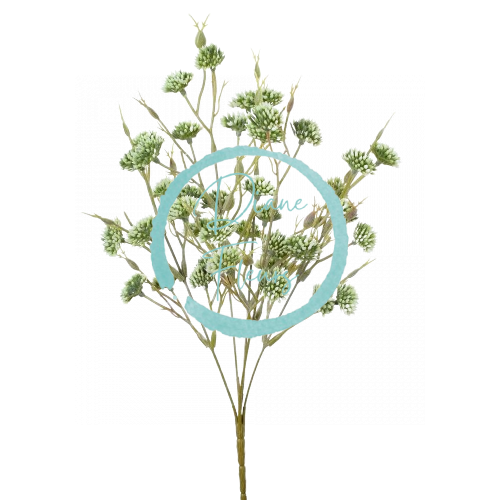 Umělá kytička přízdoba zápich drobné kvítky 35cm zelená