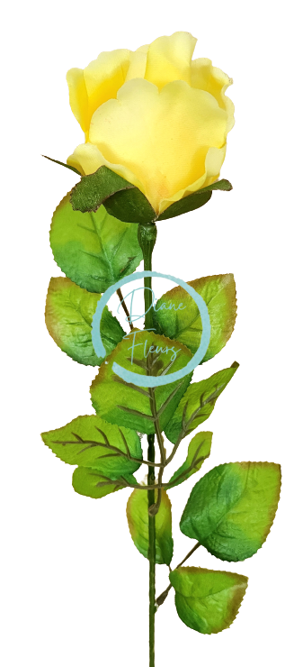 Ruža puk kusová umelá 64cm žltá