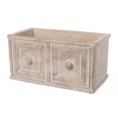 Decorative stoneware flowerpot "drawer" 24,5cm x 13cm x 12,5cm