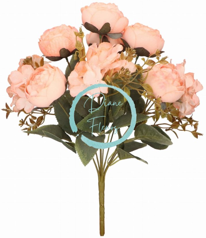 Mazzo di peonie 42cm salmone artificiale