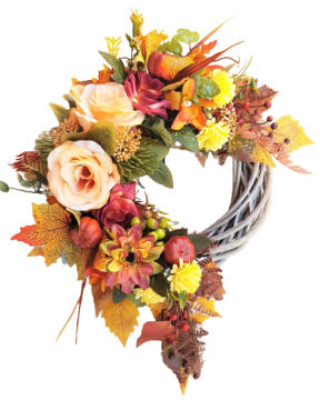 Wicker wreaths, choice of multiple sizes and colors. You can arrange the wreath at home or buy it already decorated. - Color - Salmon