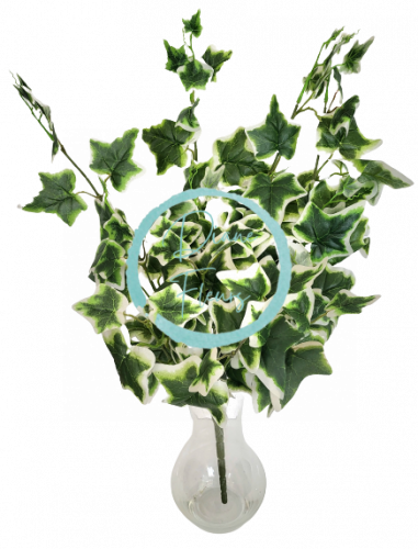 Dekoráció gally zöld mesterséges növény borostyán tarka levél 58cm