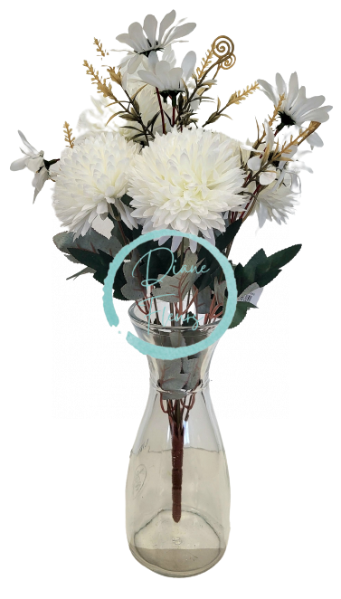 Gänseblümchen Chrysanthemen strauß Künstlicher Creme 46cm :: {product_name} und x10