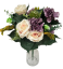 Umelá kytica ruže, hortenzie, bodliak a doplnky x18 44cm