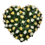 Wianek żałobny "Serce" wykonany ze sztucznych róż 80cm x 80cm żółto-kremowy