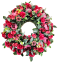 Smuteční věnec borovicový exclusive růže, pivoňky a doplňky 85cm AS1045