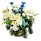Žalobni aranžman umjetno livadno cvijeće i dodaci Ø 36cm x 34cm