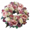 Fonott koszorú mesterséges rózsák és bazsarozsák és hortenzia Ø 30cm