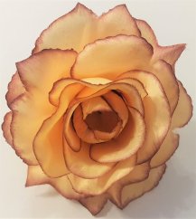 Główka kwiatowa róży O 10 cm brzoskwiniowo-bordowa sztuczna