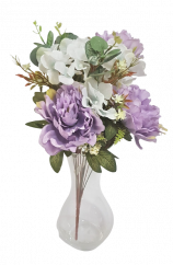 Artificial Peonies & Hydrangea Bouquet 48cm Lilac
