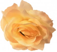 Rózsa virágfej O 10 cm őszibarack és tejszín művirág