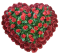 Artificial Wreath Heart Shaped with Roses 80cm x 80cm Red