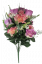 Róża, Alstromeria i Goździk x18 bukiet fioletowy 50cm sztuczny