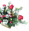 Krásny smútočný aranžmán v tvare srdca betonka exclusive umelé margarétky, ruže, kamélie a doplnky 70cm x 28cm x 35cm