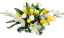 Aranžmán betonka umělé tulipány, lilie, růže, mečíky gladioly a doplňky 60cm x 33cm x 29cm AS989