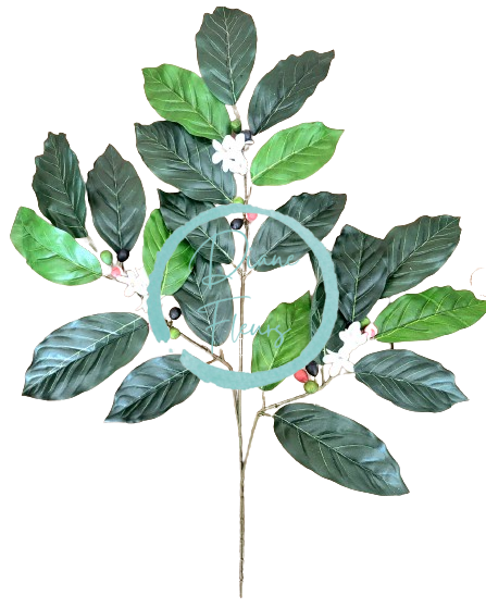 Decorazione con ramo di albero di caff? artificiale verde da 58 cm