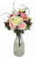 Vázaná kytice Exclusive růže, pivoňky, hortenzie a doplňky 35cm umělá