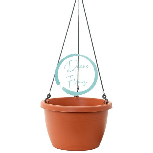 Hanging plastic flowerpot 30cm x 18,5cm / 1,75l Terracotta