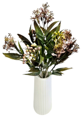 Dekorace přízdoba zeleň umělá 37cm světle fialová, zelená