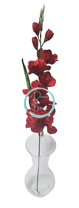 Gladiola kusová do vázy 78cm červená umelá