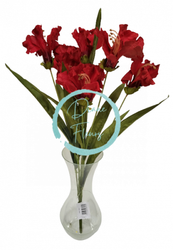 Artificial Iris Bouquet 60cm Red