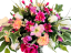 Luksusowa Kompozycja sztuczne róże, stokrotki, goździki, alstromeria, kalie, mieczyki i akcesoria 105cm x 50cm x 40cm
