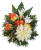 Sympathy arrangement made of artificial Roses, Lilies, Dahlia and Accessories Ø 28cm x 15cm