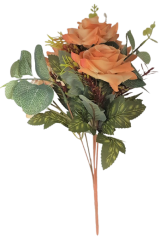 Buchet de trandafiri 30cm portocaliu flori artificiale
