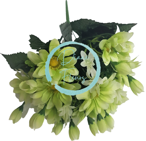 Mazzo di margherite x10 32 cm verde artificiale