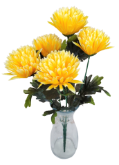 Chryzantémy kytica x5 50cm žltá umelá - Najlepšia cena