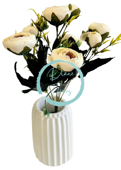 Ranunculus kytica x6 28cm krémová umelá
