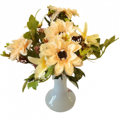 Kytice Gerbera & Orchidea 33cm sv. růžová umělá