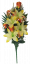 Šopek vrtnic in lilij x18 rumenih in oranžnih 62cm umetno