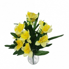 Kwiat żonkila x7 35cm żółty sztuczny