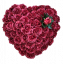 Piękny wieniec pogrzebowy "Serce" ozdobiony sztucznymi różami o wymiarach 55cm x 55cm